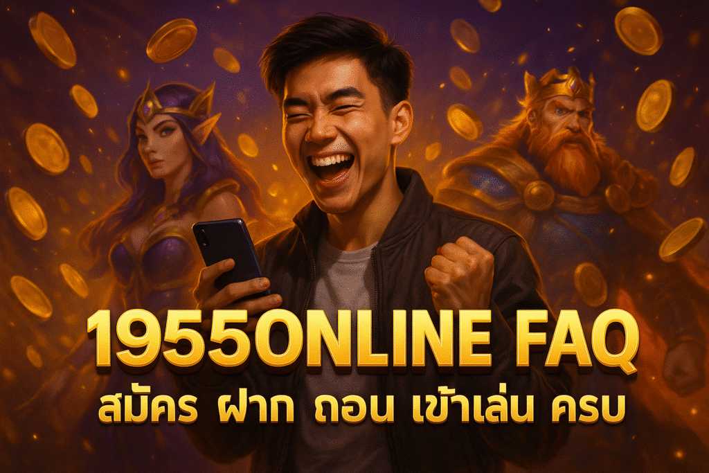 1955ONLINE FAQ สมัคร ฝาก ถอน เข้าเล่น ครบ